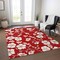 Homeroots 5' X 8' Red Ivory And Gray Floral Washable Indoor Outdoor Area Rug 599917 - alternate 4