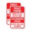 Signmission Entry by Key Access Only - Estacionamiento Privado Acce, 12'' X 18'', Heavy Gauge Aluminum, 2PK A-1218-2PACK-24092 - alternate 1