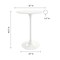 Homeroots 32" White Rounded Fiberglass and Metal Bar Table 521332 - alternate 1