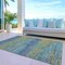 Homeroots 10' X 14' Denim Blue Striped Washable Indoor Outdoor Area Rug 608472 - alternate 7
