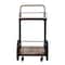 Homeroots Natural and Black Iron And Reclaimed Wood Rolling Bar Cart With Wine Storage 402575 - alternate 5