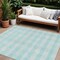 Homeroots 8' X 10' Aqua And Ivory Plaid Washable Indoor Outdoor Area Rug 595454 - alternate 1