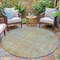 Homeroots 8' Beige And Ivory Round Abstract Washable Indoor Outdoor Area Rug 631055 - alternate 4