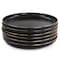 Elama Paul 6 Piece Stoneware Dinner Plate Set in Matte Black with Gold Rim ELM-PAUL6D - alternate 4