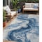 Homeroots 5' X 8' Navy Blue And Silver Abstract Washable Indoor Outdoor Area Rug 618335 - alternate 1