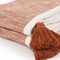 Homeroots 50" X 60" Orange Woven Cotton Striped Throw Blanket with Tassels 516506 - alternate 3