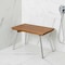 Homeroots 16" X 25" Brown Teak Rectangular Shower Bench 549378 - alternate 4