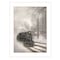 Homeroots Snowy Locomotive 2 White Framed Print Wall Art 405065 - alternate 1