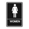 Hy-Ko 6 in. x 9 in. Braille ADA Approved Women's Restroom Sign BLACK / WHITE DB-4 - alternate 3