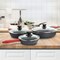 Megachef Pre-Seasoned 9 Piece Cast Iron Skillet Set with Lids and Red Silicone Holder MCCI-335 - alternate 4