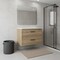 Homeroots 32" Natural Wood Freestanding Bathroom Vanity With White Sink And Two Drawers 627379 - alternate 3