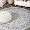 Jonathan Y Rozetta Boho Medallion Textured Weave Gray/Black 5 ft Round Indoor/Outdoor Area Rug SMB102D-5R - alternate 1
