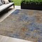 Homeroots 5' X 8' Navy Blue And Brown Abstract Washable Indoor Outdoor Area Rug 603594 - alternate 1