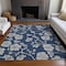 Homeroots 10' X 14' Navy Blue And Gray Floral Washable Indoor Outdoor Area Rug 600029 - alternate 5