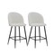 Homeroots Set of Two 26" White and Black Fabric and Metal Low Back Counter Height Bar Chairs, 2PK 555079 - alternate 3