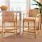 Bali & Pari Storsel Bohemian Natural Rattan and Teak Wood 2-Piece Counter Stool Set 249-2PC-13700-ZORO - alternate 7