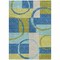 Homeroots 5' X 8' Denim Blue And Lime Green Geometric Washable Indoor Outdoor Area Rug 612576 - alternate 5