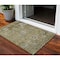 Homeroots 3' X 5' Brown Green And Gray Floral Washable Indoor Outdoor Area Rug 604066 - alternate 1