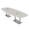 Skutchi Designs Arc Boat Conference Table, 45 in W, 120 in L, Ivory HAR-ABOT-48x120-DOU-K458-ESIL - alternate 1