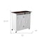 Homeroots 35in Dark Brown and White Wood Rolling Kitchen Cart 402556 - alternate 2