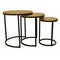 Homeroots Set Of Three 19" Black And Brass Round Nested Tables, 3PK 488531 - alternate 6
