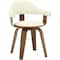Leisuremod Modern Wooden Dining Chair, Walnut Color Frame in White, Brivo Collection BC22W - alternate 1