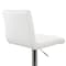 Elama 2 Piece Tufted Faux Leather Adjustable Bar Stool in White with Chromed Base ELM-7228-WHT - alternate 5