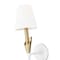 Z-Lite Claudelle 1-Light Wall Sconce, 5.75 in W x 24 in H, Textured White + Modern Gold 4014-1SA-TW-MGLD - alternate 4