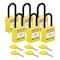 Brady Padlock, Keyed Different, Nylon, Yellow, 1 1/2 in Shackle Height, 1 1/2 in Body Width, 6 PK SDPL-YLW-38PL-KD6 - alternate 1