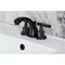 Kingston Brass Widespread Bathroom Faucet with Knurled Handle and Brass Pop-Up, Matte Black KS4940KNL - alternate 4