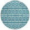 Homeroots 8' Teal Blue And Ivory Round Geometric Washable Indoor Outdoor Area Rug 613809 - alternate 5