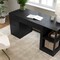 Martha Stewart Kayden Single-Drawer Desk w/2 Tier Shelf and 3 Drawer File Cabinet in Black w/Bronze Hardware KHO-23042-TBSFFC-BK-BK-MS - alternate 3