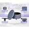 Niche Knight 28 in Large Round Pintucked Storage Ottoman with Lift off lid - Powder Blue N6270PB - alternate 6