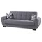 Homeroots 93" Gray Chenille Convertible Futon Sleeper Sofa And Toss Pillows With Storage 607076 - alternate 3