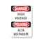 Signmission Safety Sign, OSHA Danger, 24" Height, High Voltage Bilingual, D-1824-VPR-1327 OS-DS-D-1824-VPR-1327 - alternate 1