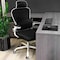 Elama High Back Adjustable Mesh and Fabric Office Chair in Black on White with Adjustable Head Rest ELM-F-936WKD - alternate 3