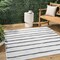 Jonathan Y Colonia Berber Stripe Ivory/Black 8 ft Square Indoor/Outdoor Area Rug SMB125D-8SQ - alternate 1