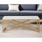 Homeroots 46" Gold Faux Marble And Steel Sled Coffee Table 520938 - alternate 1