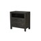 Homeroots 30" Black Solid Wood Distressed Carved Floral Two Drawer Nightstand 569585 - alternate 1