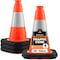 Xpose Safety Traffic Safety Cone, 12 in, PVC, 6 in Reflective Collar, Orange, 4 pk OTC12-4-4-X-S - alternate 1