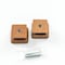 Homeroots Set of Two Brown Wood Square Drawer Pull Knobs, 2PK 476579 - alternate 4