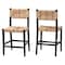Bali & Pari Prita Bohemian Paper Loom and Black Mahogany Wood 2-Piece Counter Stool Set 249-2PC-13881-ZORO - alternate 1
