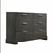 Homeroots 59" Gray Solid and Manufactured Wood Six Drawer Double Dresser 490461 - alternate 1