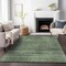 Homeroots 10' X 14' Olive Green And Gray Striped Washable Indoor Outdoor Area Rug 588111 - alternate 6