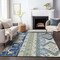 Homeroots 5' X 8' Navy Blue Green And Gray Aztec Washable Indoor Outdoor Area Rug 598485 - alternate 6