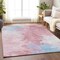 Homeroots 9' X 12' Blush Ivory And Blue Abstract Washable Indoor Outdoor Area Rug 617393 - alternate 6