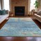 Homeroots 8' X 10' Aqua And Beige Abstract Washable Indoor Outdoor Area Rug 631446 - alternate 3