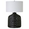 Homeroots 27" Black Rattan Table Lamp With White Drum Shade 524435 - alternate 1