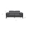 Homeroots 77in Dark Gray and Black Italian Leather Power Reclining Loveseat 720495 - alternate 5