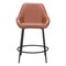 Homeroots Set of Two 25" Brown And Black Faux Leather And Steel Counter Height Bar Chairs 555710 - alternate 6